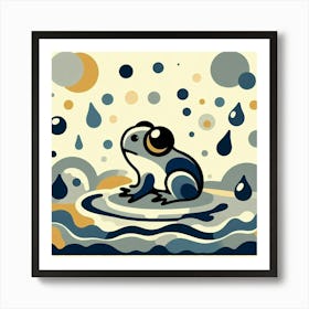 Frog In The Rain Art Print