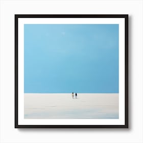 Two People Walking In The Desert Art Print