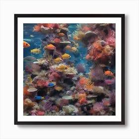 A kaleidoscope of life beneath the waves 1 Art Print