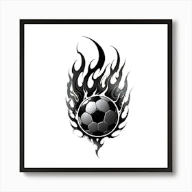 Soccer Ball In Flames Art Print