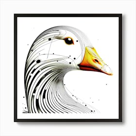 Goose - Abstract Line Art Illustration 300 Art Print