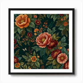 Floral Wallpaper 11 Art Print