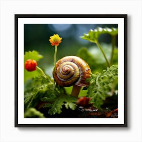 Nature Tree Plant Flower Snail Macro Garden Flora Branch Animal Summer Leaf Spring Gras (4) Art Print