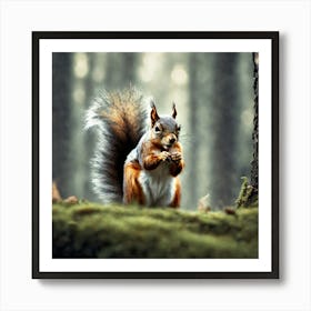 Squirrel In The Forest 46 Art Print