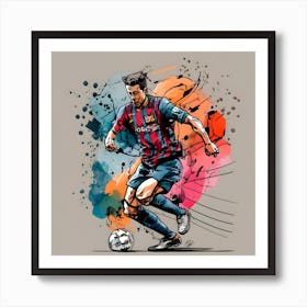 Barcelona Soccer Player Art Print