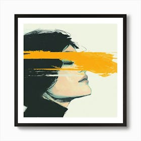 Girl With Yellow Paint On Her Face Art Print