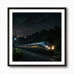 Train At Night 5 Art Print