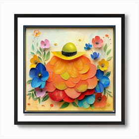 Flowers In A Hat Art Print