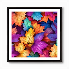 Autumn Leaves Seamless Pattern 1 Art Print