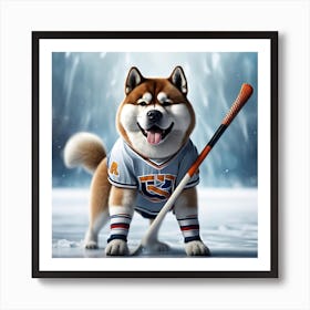 Hockey Dog Art Print