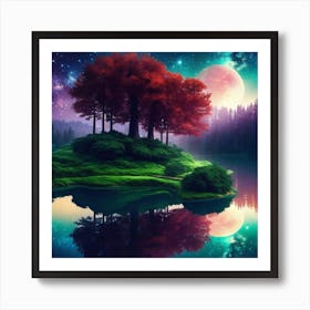 Tree In The Moonlight Art Print