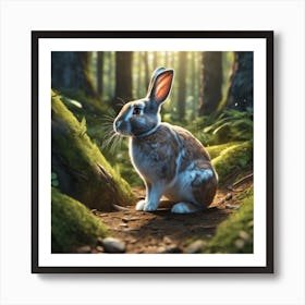 Rabbit In The Forest 88 Art Print