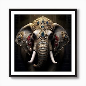 Bejewelled Elephant, Jewels fit for an elephant queen 1 Art Print