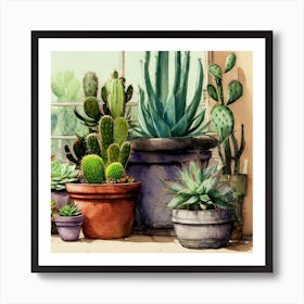 Cacti And Succulents 21 Art Print