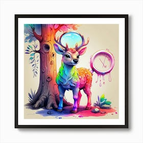 Psychedelic Deer Art Print