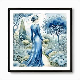 Blue Garden 4 Art Print