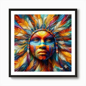 Native American Abstract Head Bust 2 Copy Art Print