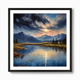 Sunset By The River 10 Art Print