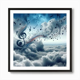 Music Notes In The Clouds Art Print