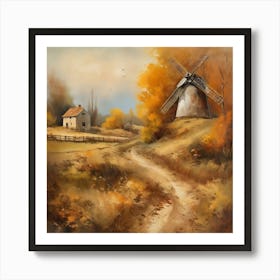 Vintage Oil Painting, Farmhouse Wall Decorations, Vintage Landscape, Printable Wall Art, Vintage Landscape Oil Painting.
20Windmills. Art Print