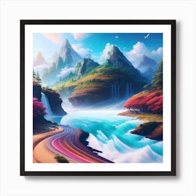 River In The Mountains 14 Art Print