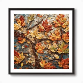 Autumn Leaves Mosaic Wall Art Art Print