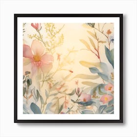 Watercolor Flowers Art Print