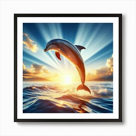 Dolphin Jumping In The Ocean 1 Art Print