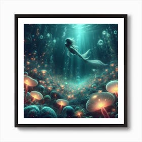 Mermaid Underwater Poster