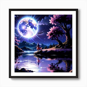 Full Moon At Night Art Print