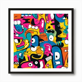 Cartoon Monsters 1 Art Print