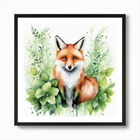 Fox In The Forest 1 Art Print