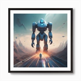 Robot In Space 1 Art Print