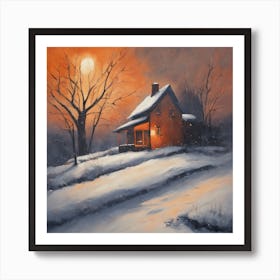 House In The Snow Art Print