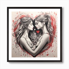 Two Women In Love Art Print