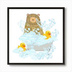 Bearen joying bath time Art Print