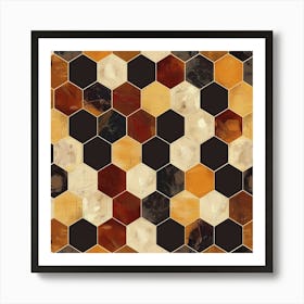 Seamless Pattern Of Abstract Hexagonal Patterns 1 Art Print