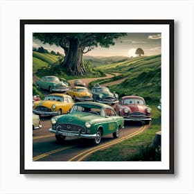 Cars On The Road Art Print