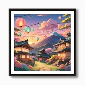 Japanese Village Art Print