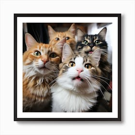 Group Of Cats Art Print