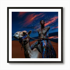 Woman On A Camel Art Print