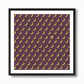 Bananas On A Purple Background Art Print