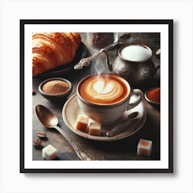Coffee And Croissants 2 Art Print