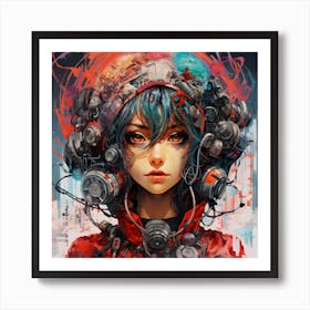 Cyborg Girl Art Print