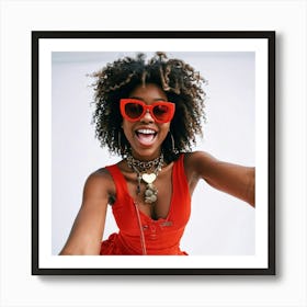 Afro-American Woman With Sunglasses Art Print