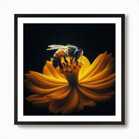 Bee On A Flower 4 Art Print