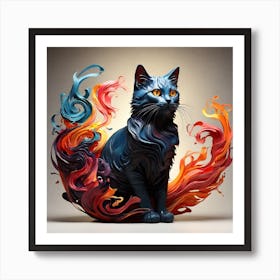 Fire Cat Art Print