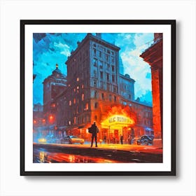 City At Night 1 Art Print