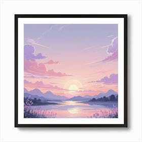 Summer Sea Sunset Art (2) Art Print