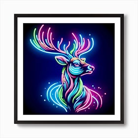 "Neon Noble" is a mesmerizing artwork that captures the regal elegance of a stag in an explosion of neon glow. This striking piece juxtaposes the natural grace of wildlife with the pulsating vibrancy of neon art. The fluorescent lines carve out the stag's form, creating a dynamic visual flow that seems to pulse with life, making it a perfect statement piece for contemporary decor. This art brings a unique, electrifying energy to any room and is especially suited for those with a love for bold colors, modern design, and the majesty of nature. With "Neon Noble," transform your living space into a gallery of modern luminescence and wild elegance. Art Print